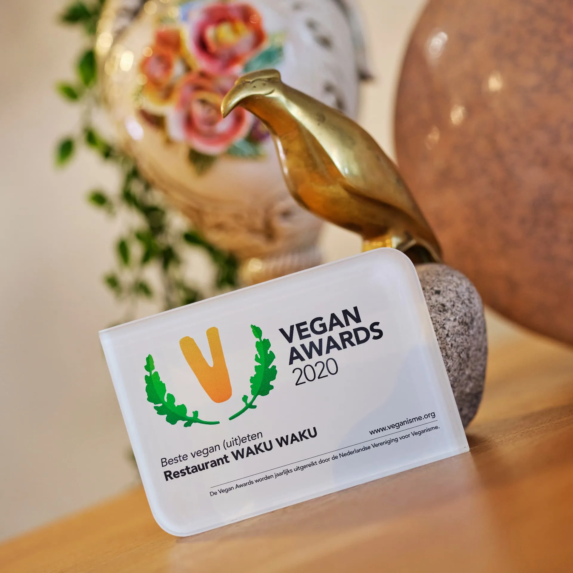 Award van de Vegan Awards 2020 voor beste vegan (uit)eten, Restaurant WAKU WAKU